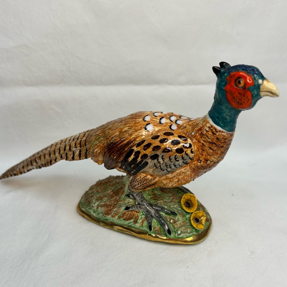 Vintage Basil Matthews Handcrafted Ceramic Pheasant Figurine England Signed